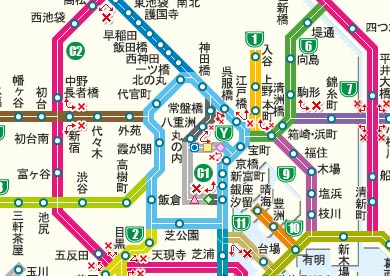 高速道路マップ　首都高あたり