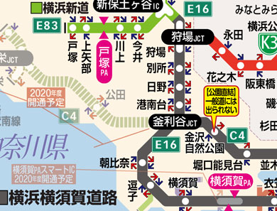 金沢自然公園付近の地図