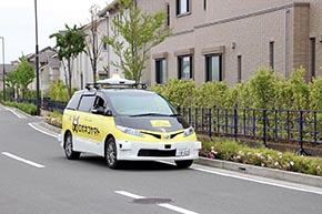 アイサンテクノロジーの技術を搭載した自動運転試験車を使用
