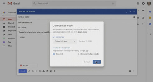 情報保護モード