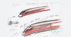 岡部憲明氏による70000形デザインスケッチ