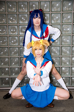 ニコニコ超会議 コスプレイヤー 幕張メッセ ニコニコ動画 アニメ 漫画 ポプテピピック ポプ子 ピピ美 キングレコード