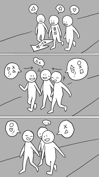 3人のときの漫画1ページ目