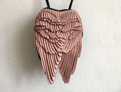 翼のレザーリュック 羽根 KRUKRUSTUDIO ハンドメイド