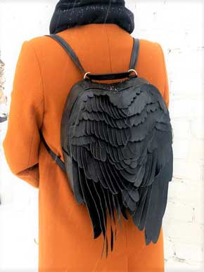 翼のレザーリュック 羽根 KRUKRUSTUDIO ハンドメイド
