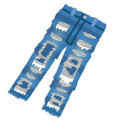 日焼け ダメージ ズボン ジーンズ