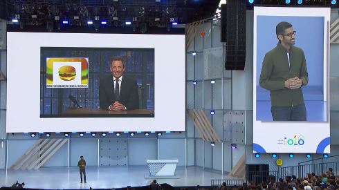 google i/o android emoji ハンバーガー チーズ ビール サンダー・ピチャイ