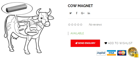 牛が飲み込む「カウマグネット」「カウマグ」