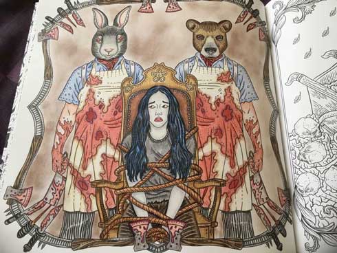 グロテスク 怖い ぬり絵 Beauty of Horror