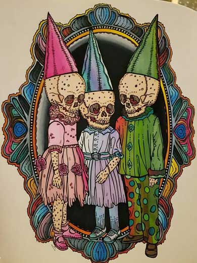 グロテスク 怖い ぬり絵 Beauty of Horror