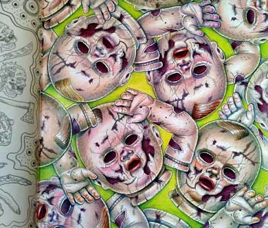 グロテスク 怖い ぬり絵 Beauty of Horror