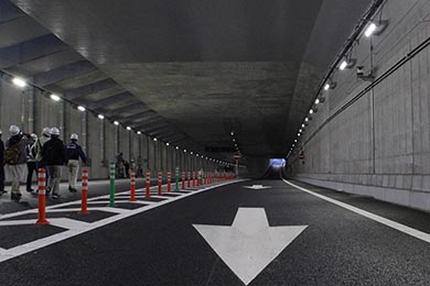 松戸IC入路を逆向きで見る