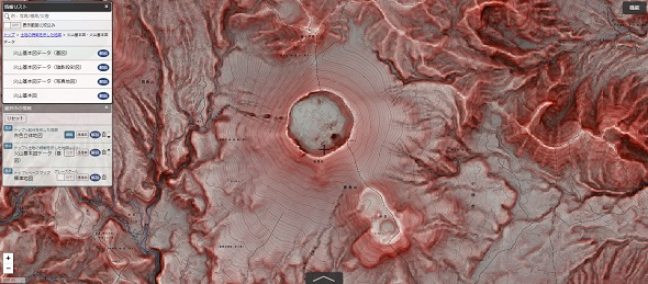 地図　赤色立体地図　国土地理院