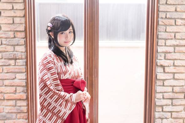 未使用】ハイカラさんルームウェア ゆる袴 紫×緋 大正ロマン
