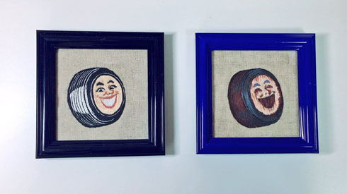 錆びた ヨコハマタイヤ 刺繍 再現