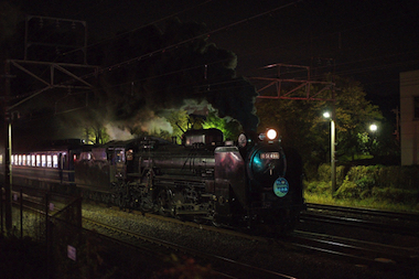 夜汽車 蒸気機関車 SL みなかみ ホタル 鑑賞会