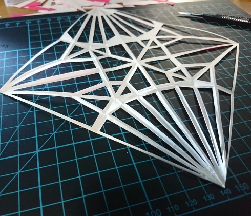 折り鶴 スケスケ 折り目 ワイヤーフレーム