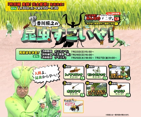 香川照之 昆虫すごいぜ Eテレ NHK 完全変態 カマキリ先生
