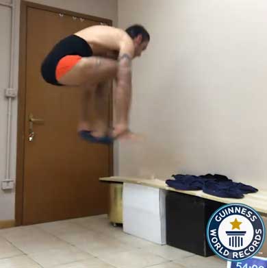 30秒間 パンツを穿く ギネス世界記録 更新 Silvio Sabba