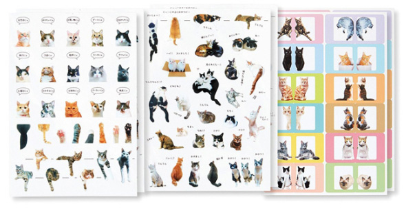 手帳であそぶ猫シール