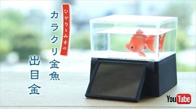 希少】出目金 ソーラーで泳ぐ金魚 置物