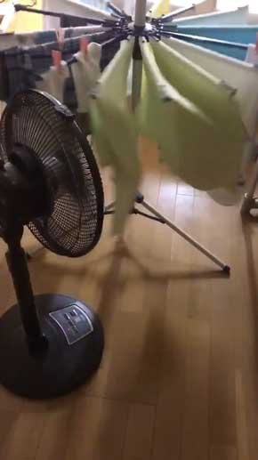 全盲 旦那さん 洗濯物 干し方 扇風機 回る