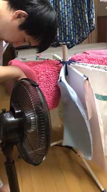 全盲 旦那さん 洗濯物 干し方 扇風機 回る