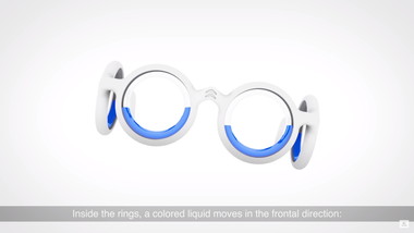 視界と体の感覚のズレを、水平線を見せることで補正します