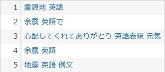 地震　検索傾向