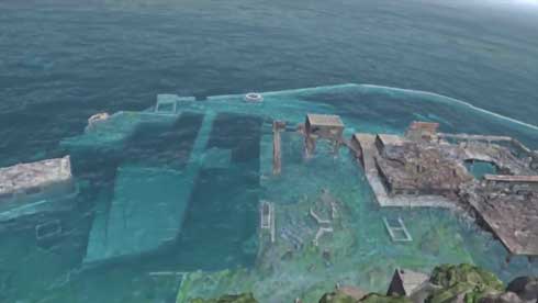 海面 10m上昇 軍艦島 VR