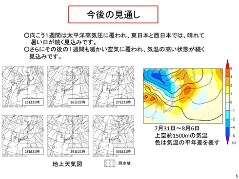 気象庁「暑さ、災害と認識」　気温の高い状態8月上旬まで、平年より4度以上高い地域も