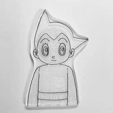 鉄腕 アトム 透視 遊び プラ板 アート