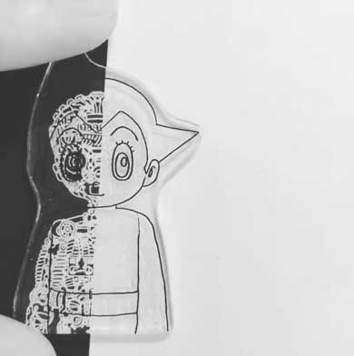 鉄腕 アトム 透視 遊び プラ板 アート