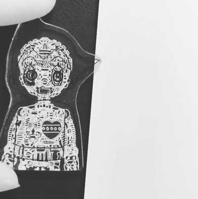 鉄腕 アトム 透視 遊び プラ板 アート