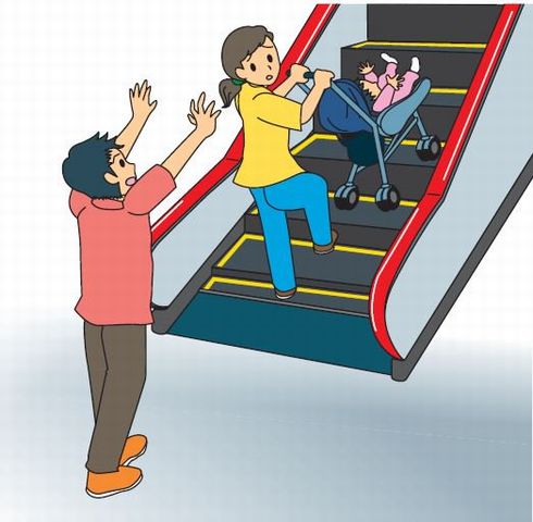 消費者庁　ベビーカー　注意　エスカレーター