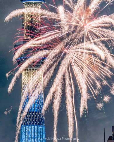スカイツリー 花火 写真 隅田川花火大会