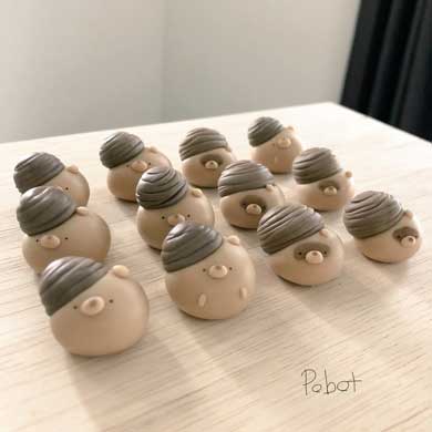 ジンベエザメ餅 粘土 和菓子 動物 作品