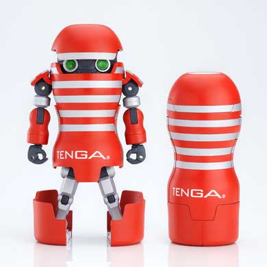 赤いロボットフィギュア 約10cm 赤いボディーのオレたちの相棒……！ TENGAの変形フィギュア