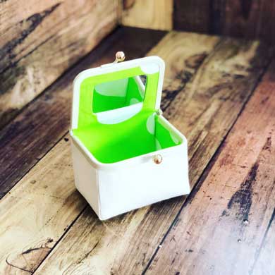 冷奴 ボックス がま口 ハンドメイド 豆腐 ネギ