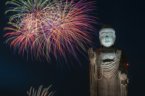 牛久 大仏花火 万燈会
