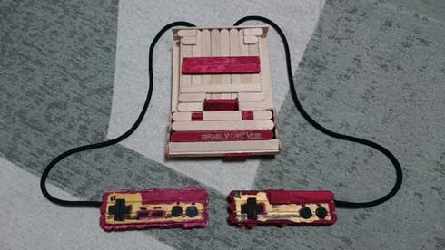 アイスの棒 ファミコン 工作 夏休み 息子