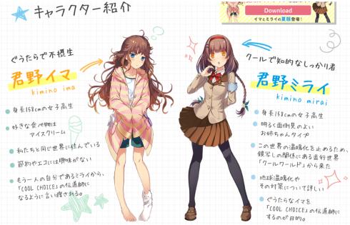 環境省 COOL CHOICE 君野イマ 君野ミライ 萌キャラ