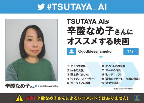TSUTAYA AI レコメンド 映画