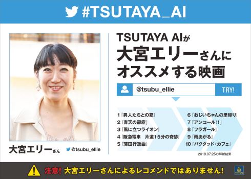 TSUTAYA AI レコメンド 映画