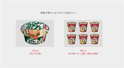 日清が「麺あり／麺なしどん兵衛」を比較した特設サイトを公開　「麺なしどんべいにご注意ください」