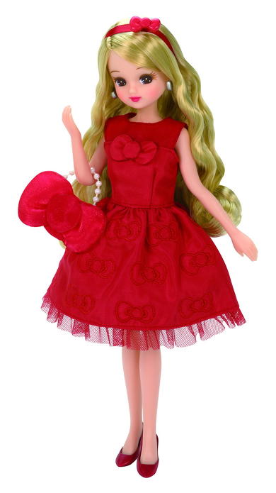 【専用】リカちゃん  赤いコーデ  昭和レトロ  ワンピース  靴とバッグ付き 2a8543aca623047bd6b6880f896218