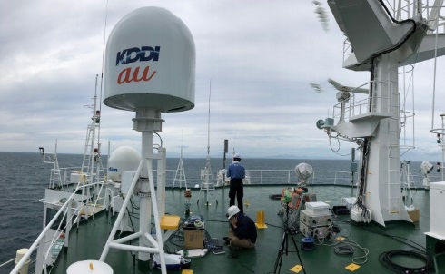 北海道胆振東部地震 船舶型基地局 au kddi 日高町