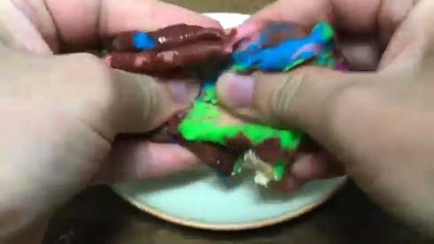 小麦粘土 チョコパイ こねる