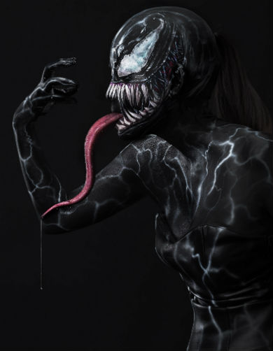 ヴェノム 中川翔子 しょこたん スパイダーマン JIRO 特殊メイク トム・ハーディ