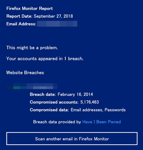 Mozilla、メールアドレスの流出を知らせるサービス「Firefox Monitor」を発表